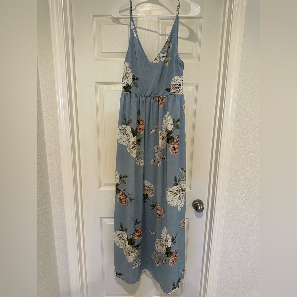 BP blush blue floral dress Small